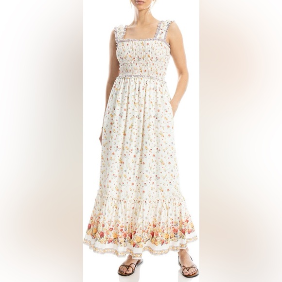 Max Studio Dresses & Skirts - New MAX STUDIO Wide Strap Smocked Maxi
Dress Size Small